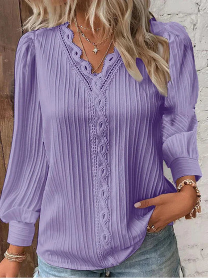 Women's Blouse | Textured V-Neck Detail 4