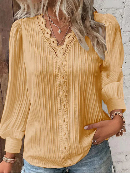 Women's Blouse | Textured V-Neck Detail 6