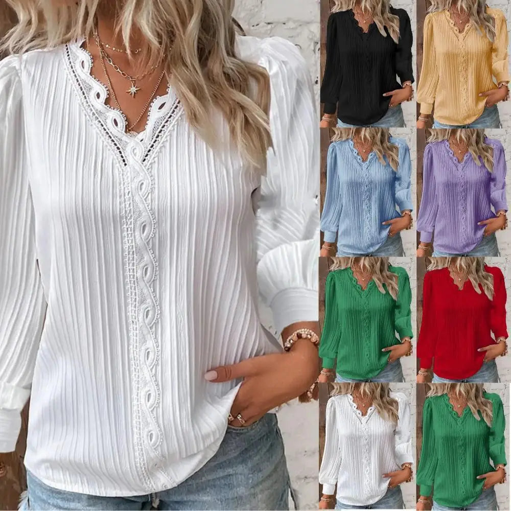 Women's Blouse | Textured V-Neck Detail 7