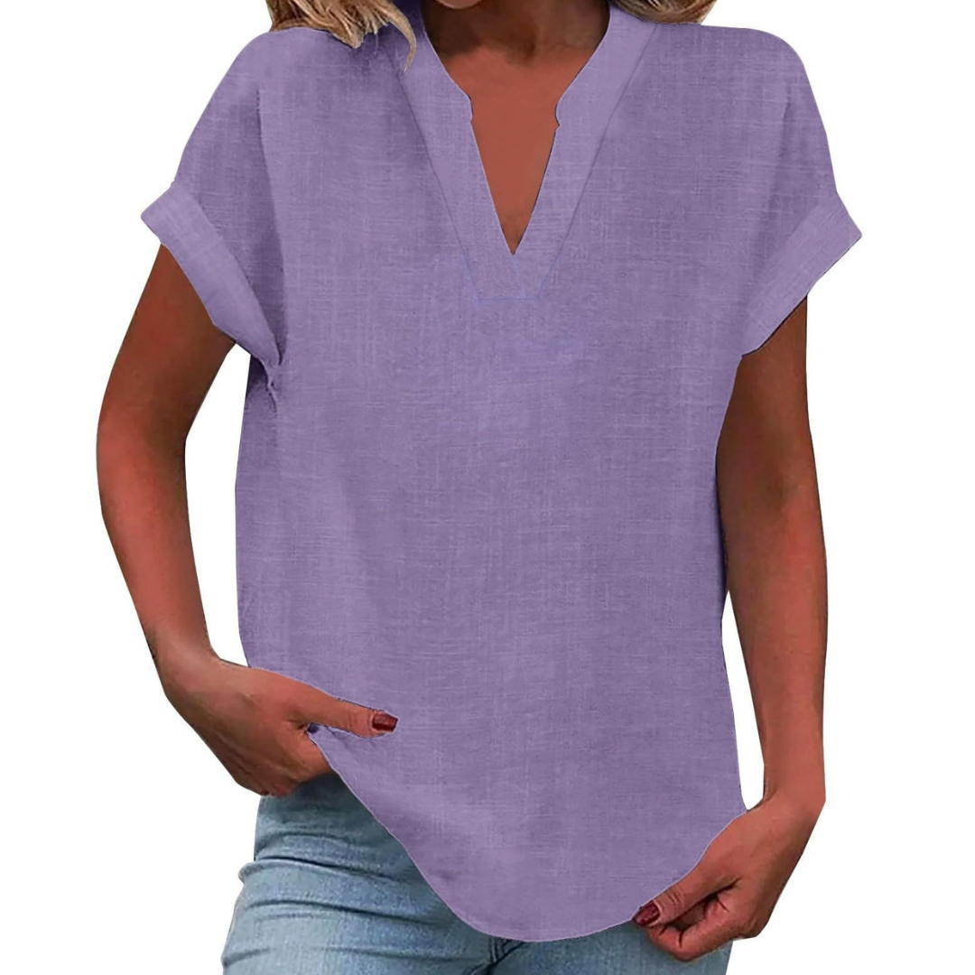 Women’s Blouse | V Neck Short Sleeve 0