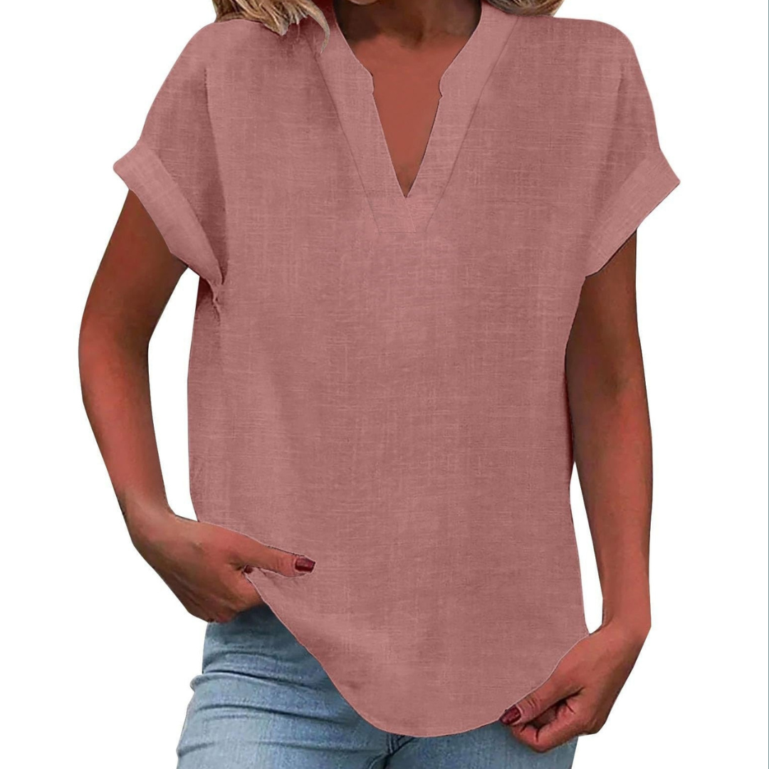 Women’s Blouse | V Neck Short Sleeve 1