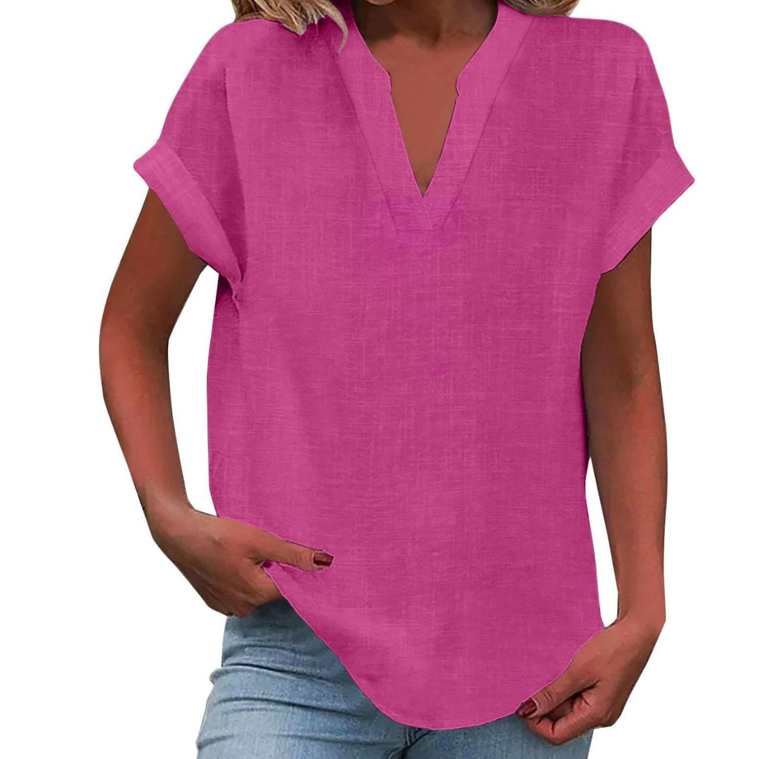 Women’s Blouse | V Neck Short Sleeve 10