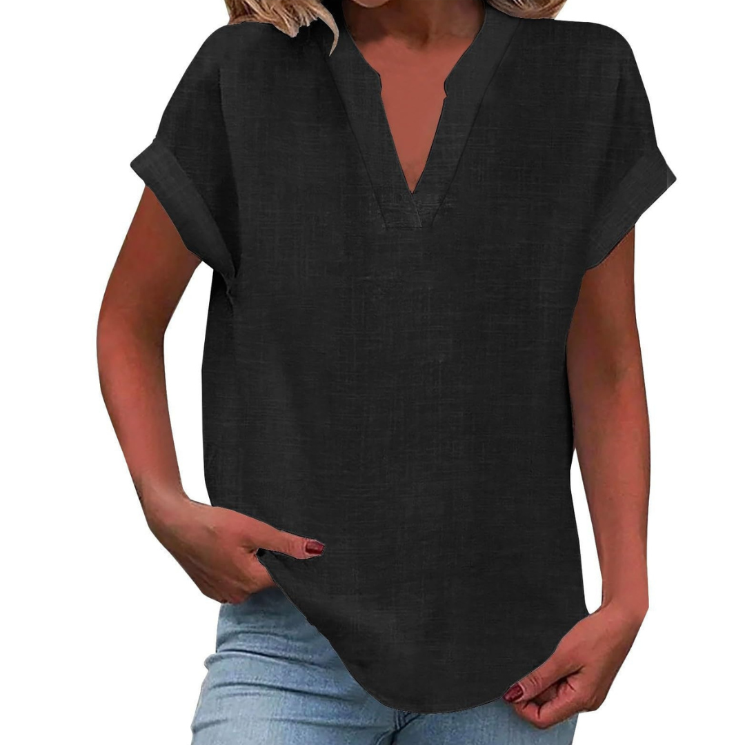 Women’s Blouse | V Neck Short Sleeve 11