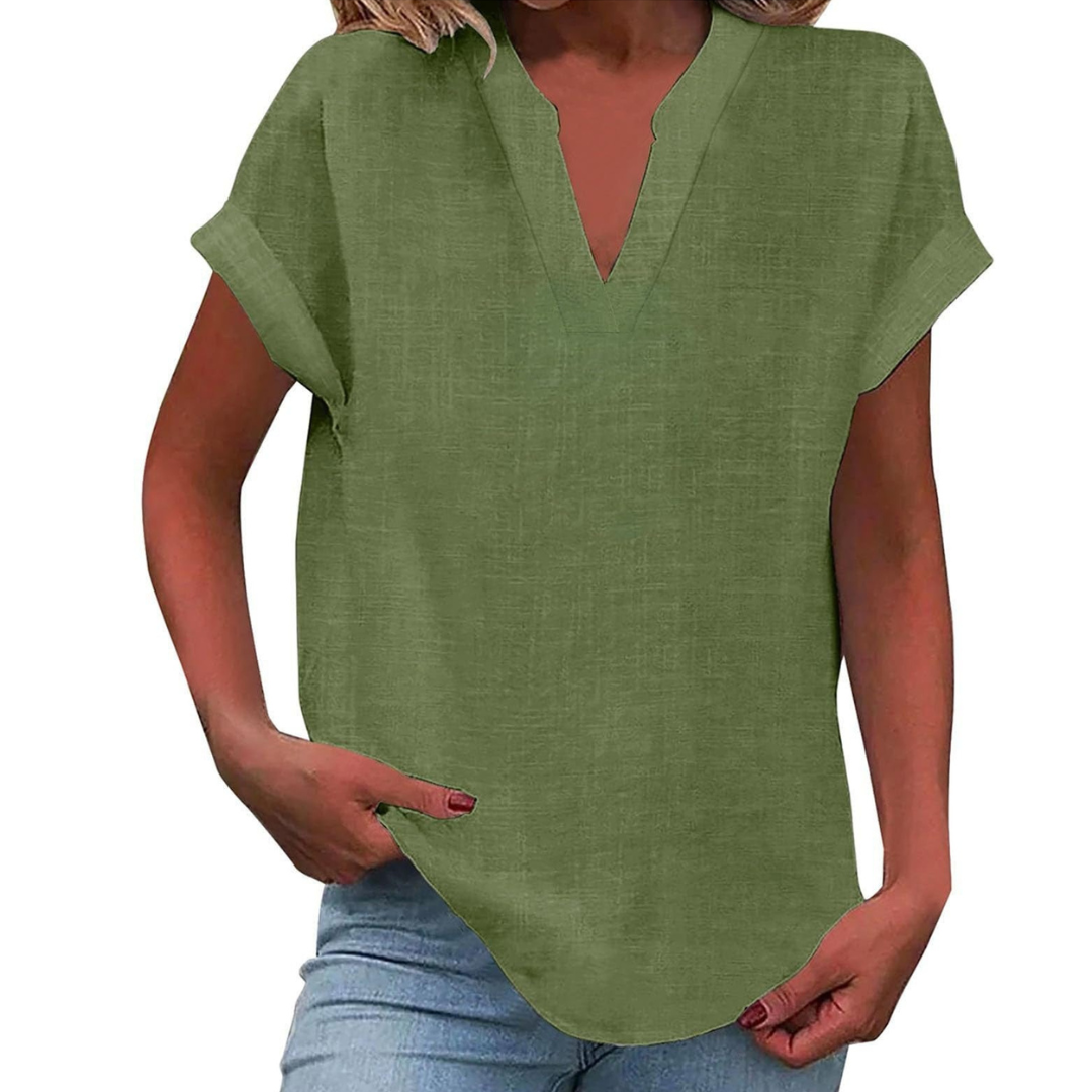 Women’s Blouse | V Neck Short Sleeve 12