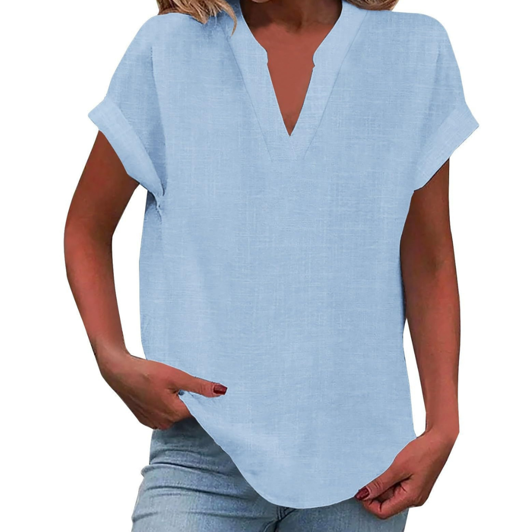 Women’s Blouse | V Neck Short Sleeve 2