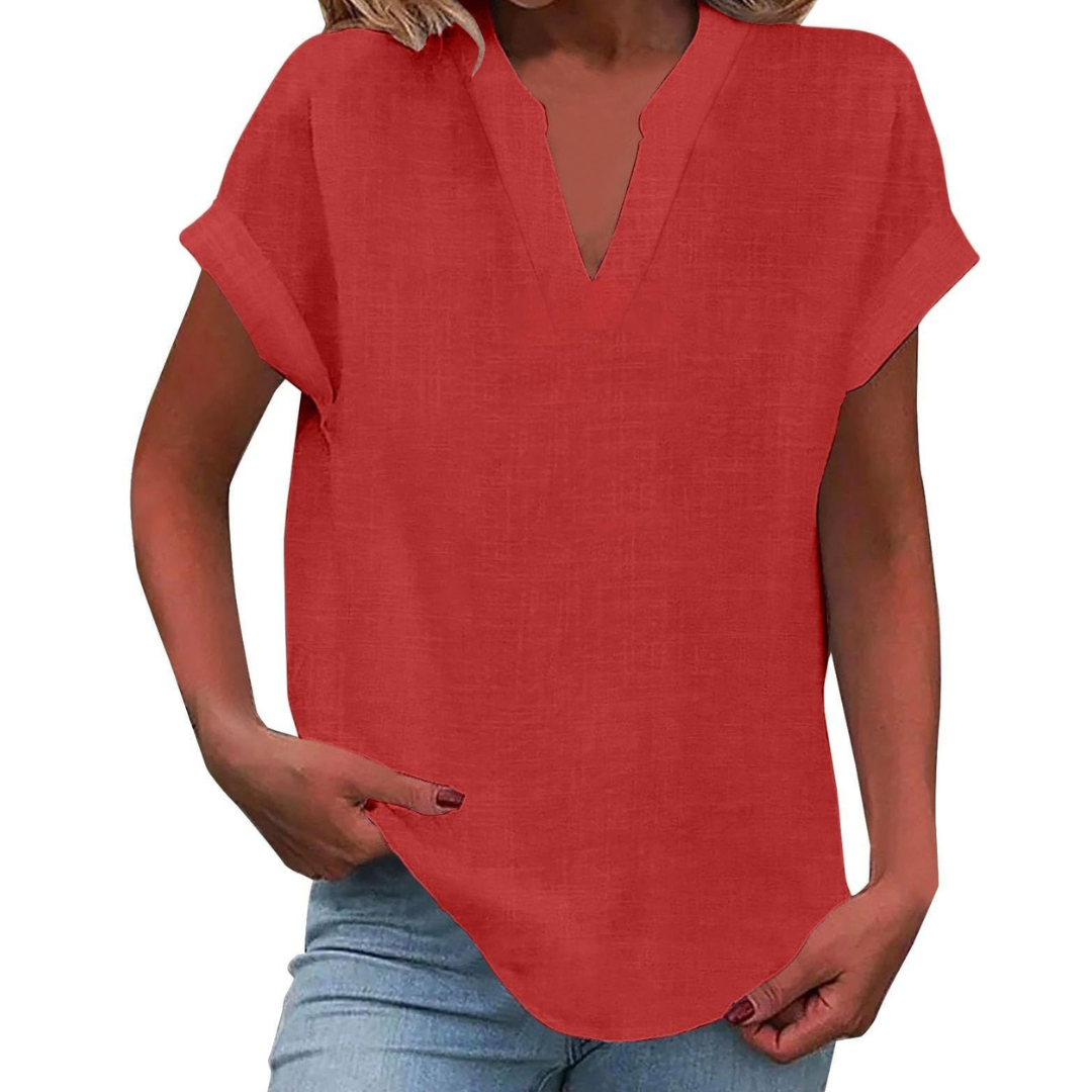 Women’s Blouse | V Neck Short Sleeve 3