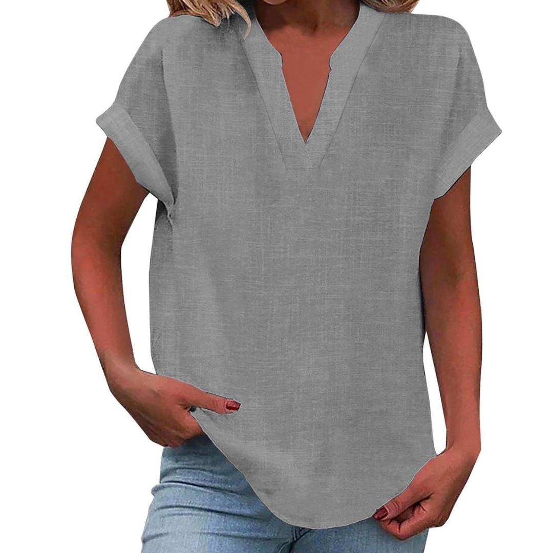 Women’s Blouse | V Neck Short Sleeve 4