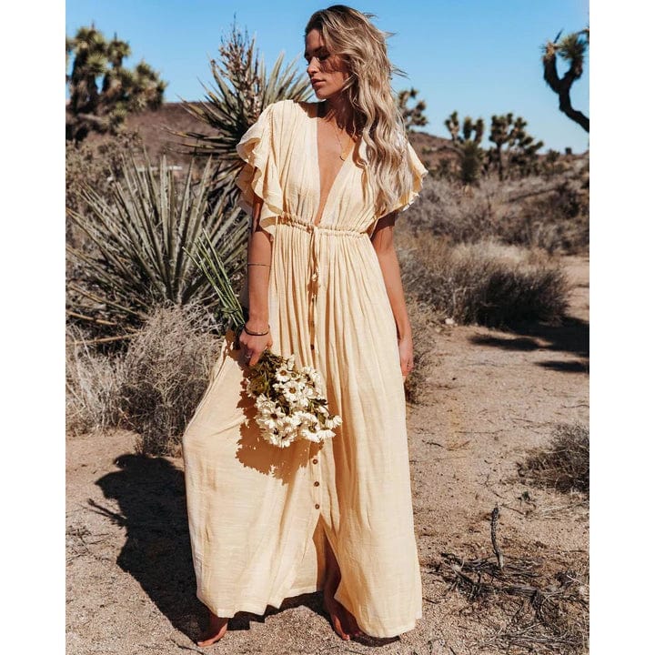 Women's Boho Maxi Dress with Relaxed Fit | Flowing Summer Dress for Beach and Evening | Lightweight Floor Length Gown 0
