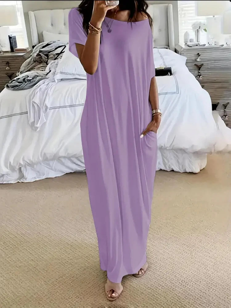 Women's Butterfly Heart Tie-Dye Nightgown with Pockets 5