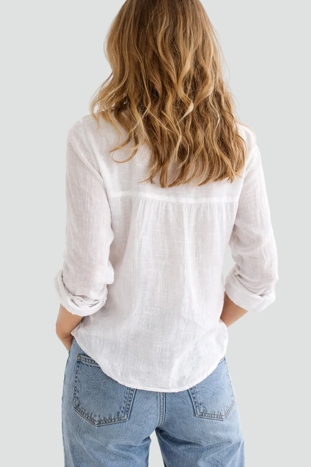 Women’s Button Front Linen Blouse Relaxed Casual Shirt 5