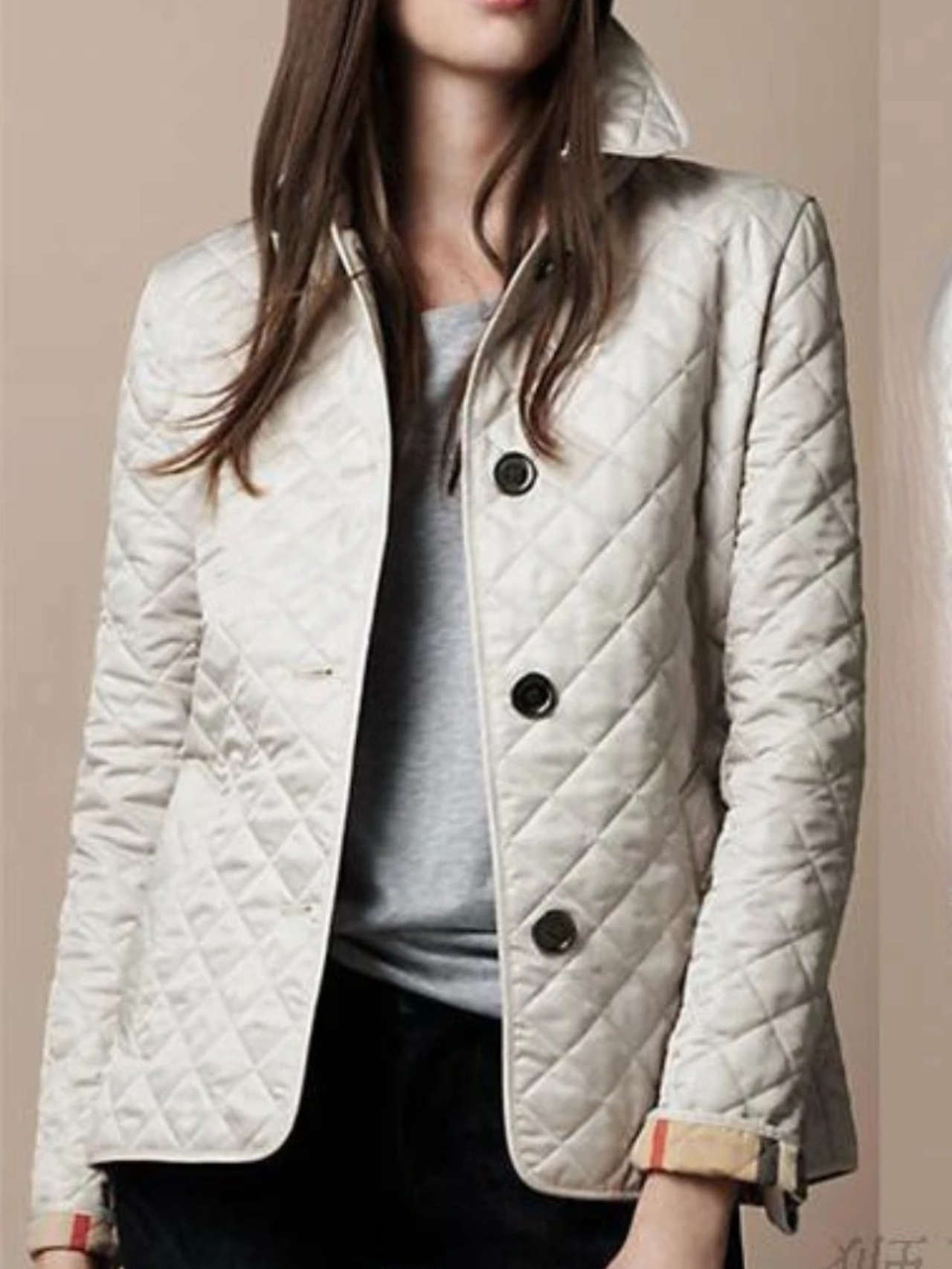 Women’s Casual Quilted Jacket with Turned-Down Collar 2