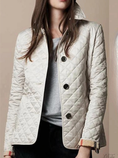 Women’s Casual Quilted Jacket with Turned-Down Collar 2