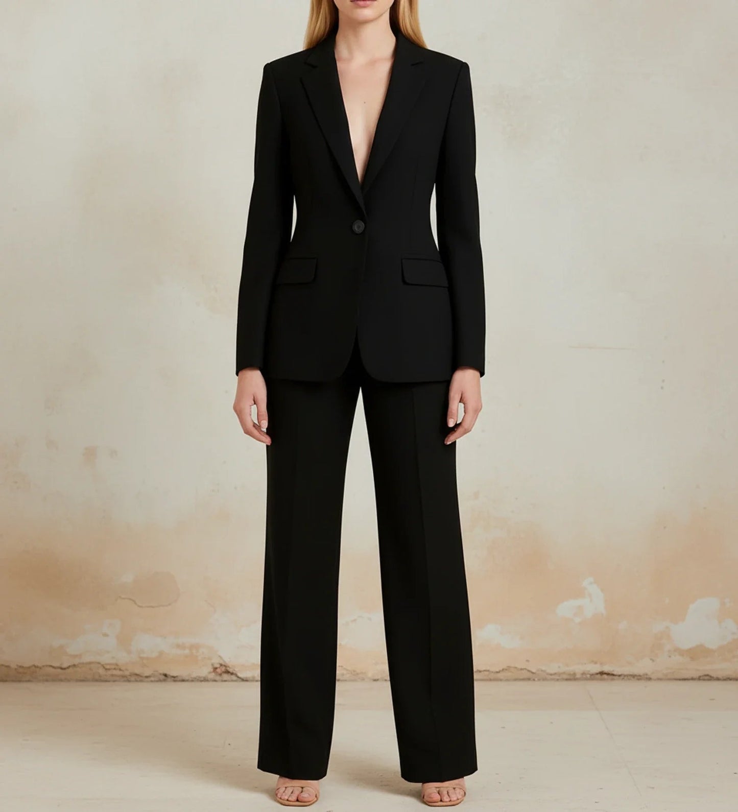 Women's Chic Tailored Long Blazer Suit Set 10