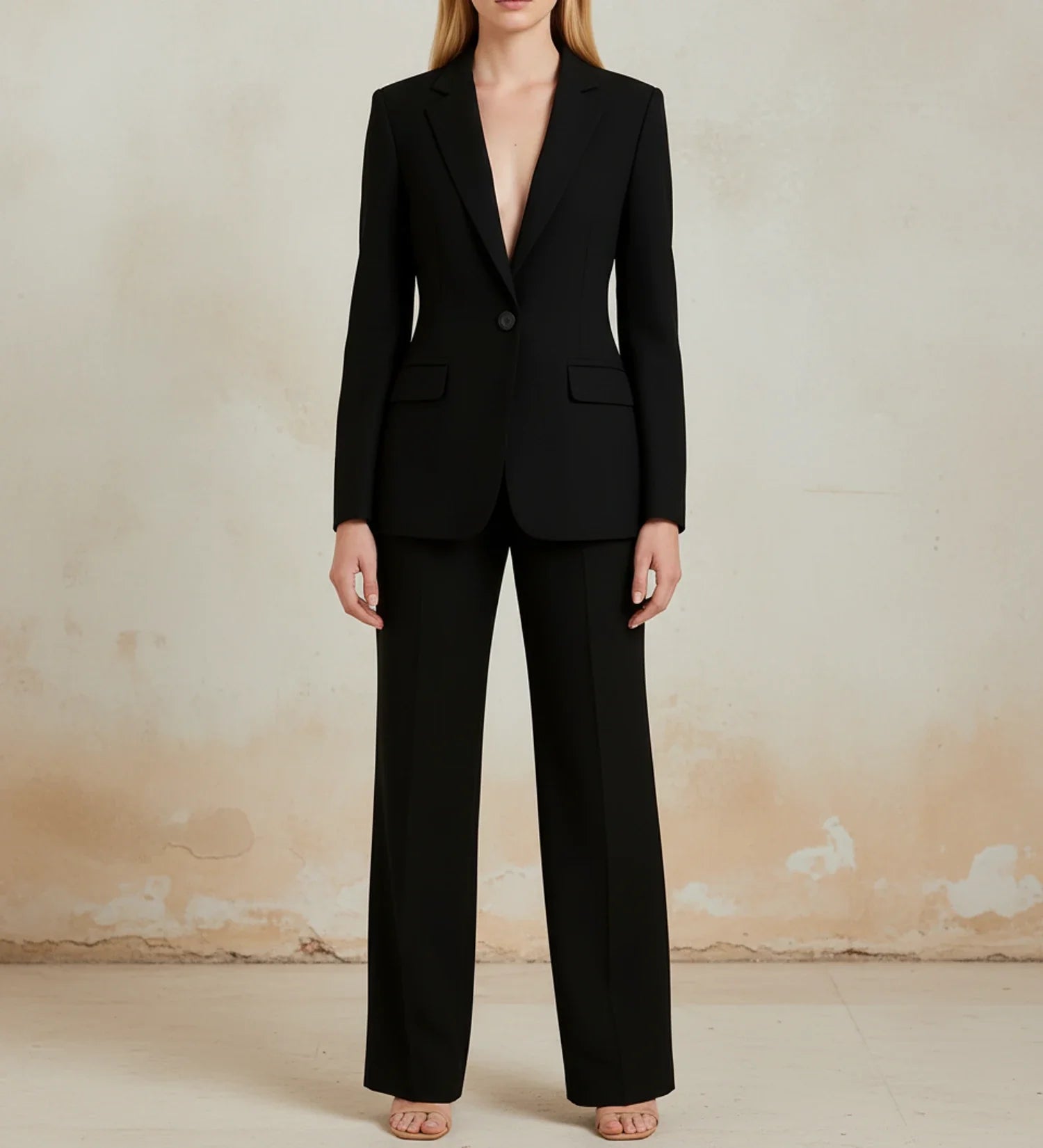 Women's Chic Tailored Long Blazer Suit Set 10