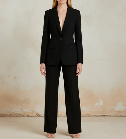 Women's Chic Tailored Long Blazer Suit Set 10