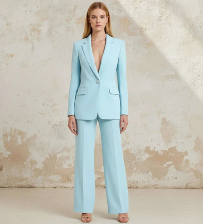 Women's Chic Tailored Long Blazer Suit Set 11