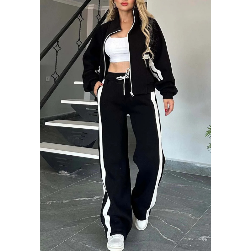 Women’s Contrast Stripe Zip Up Lounge Tracksuit Set 3