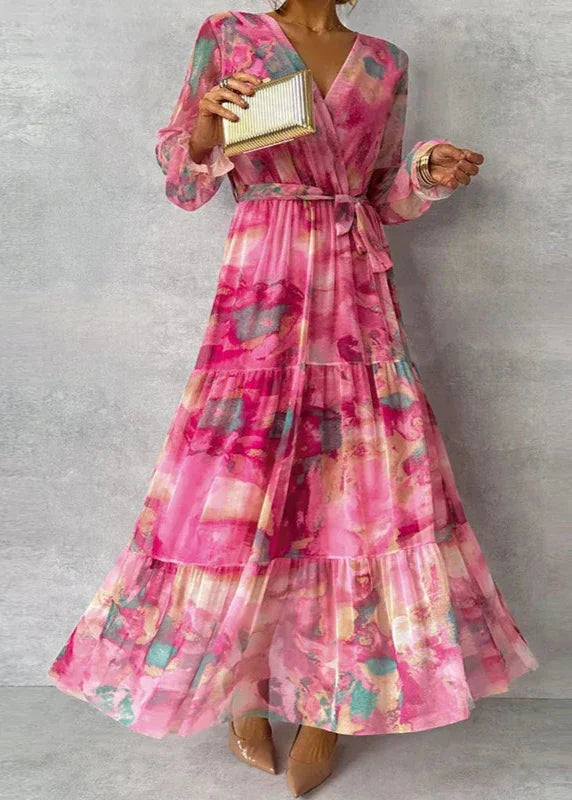Women’s Dress | Floral Wrap Maxi with V-Neck 0