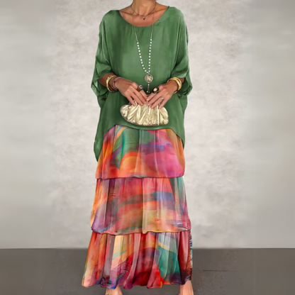 Women's Dress | Tiered Maxi-length Skirt 0