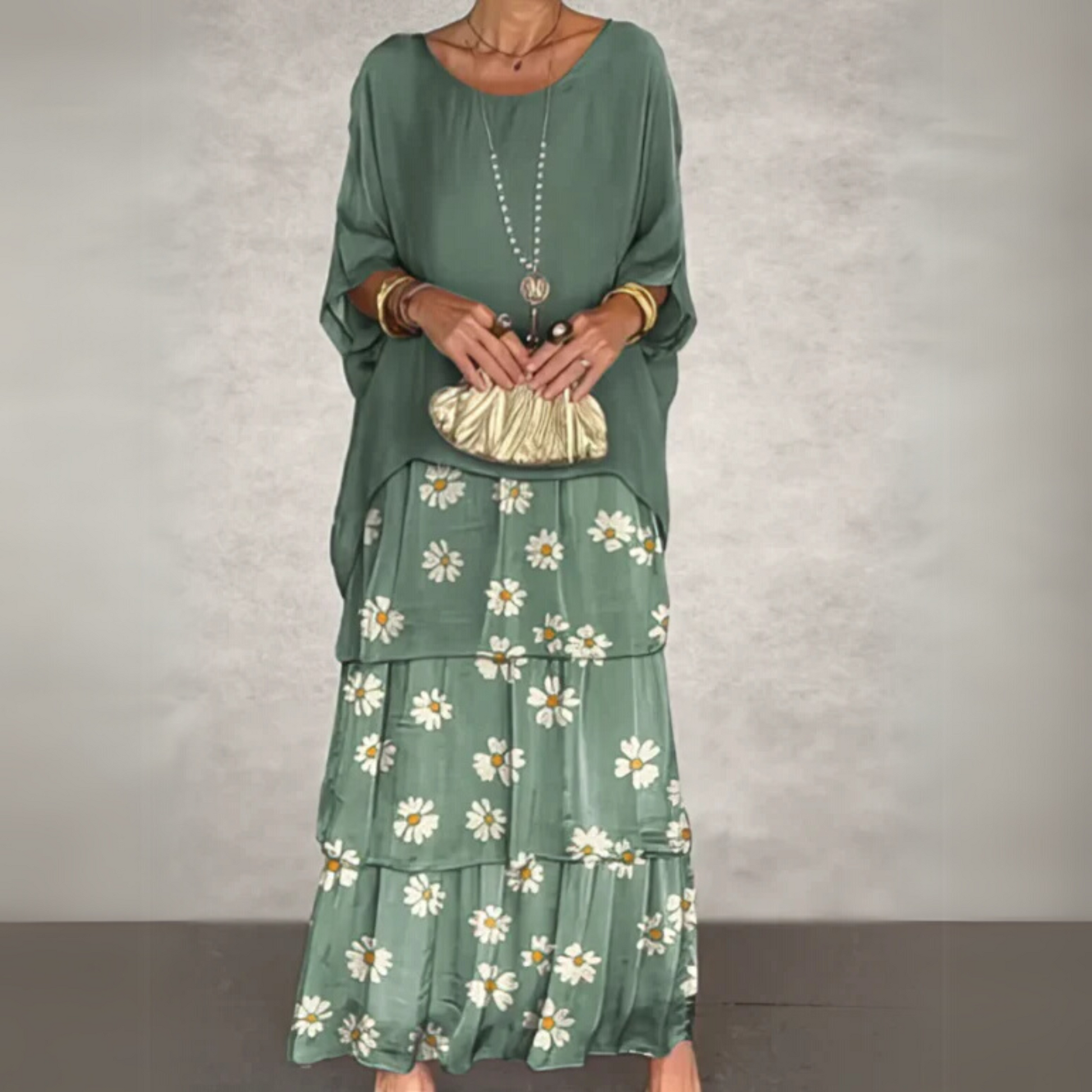 Women's Dress | Tiered Maxi-length Skirt 1