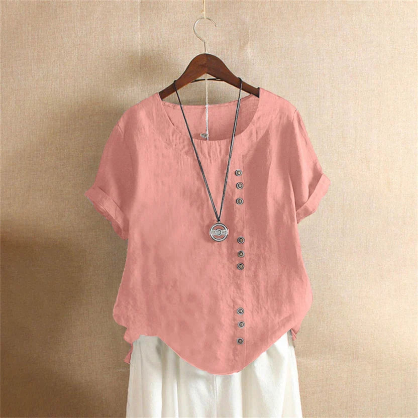 Women's Effortless Button Detail Summer Blouse 0