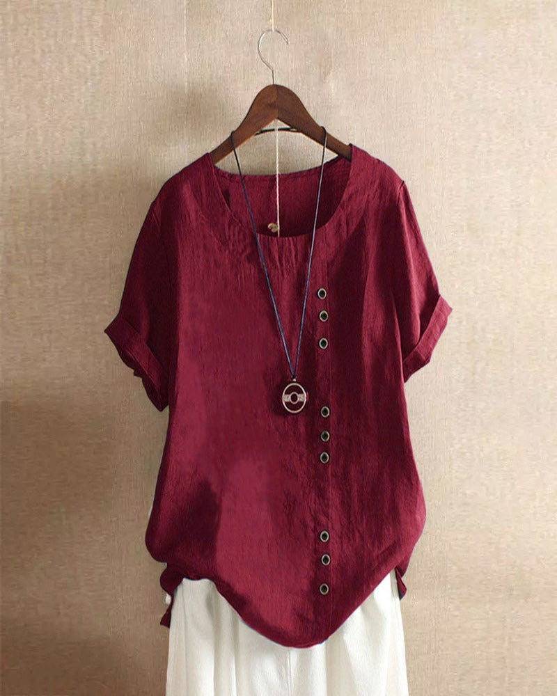 Women's Effortless Button Detail Summer Blouse 10