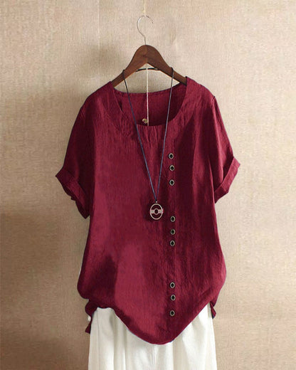 Women's Effortless Button Detail Summer Blouse 10