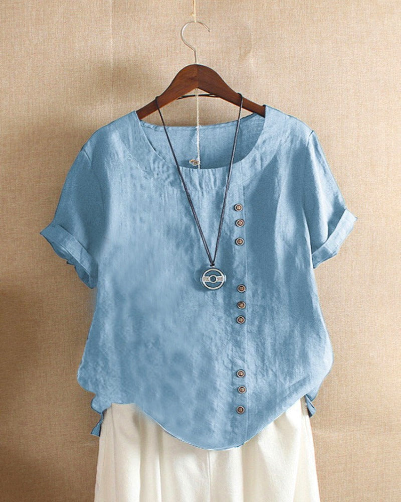 Women's Effortless Button Detail Summer Blouse 7
