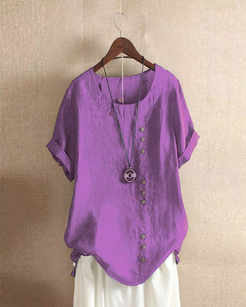 Women's Effortless Button Detail Summer Blouse 9