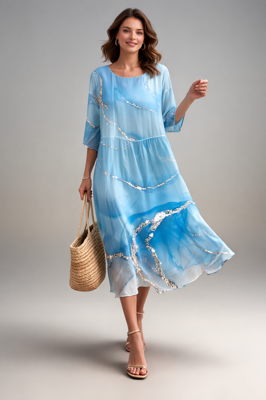 Women's Floral Midi Dress | Lightweight Cotton Summer Dress for Casual and Semi-Formal Wear | Breathable Floral Print Dress 2