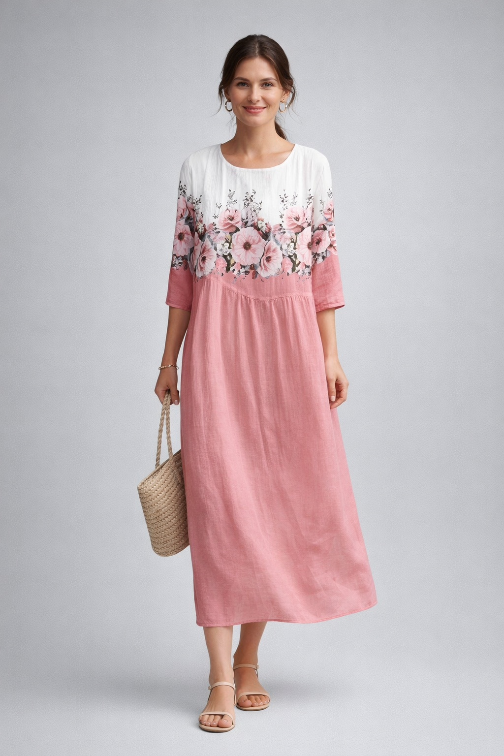 Women's Floral Midi Dress | Lightweight Cotton Summer Dress for Casual and Semi-Formal Wear | Breathable Floral Print Dress 5