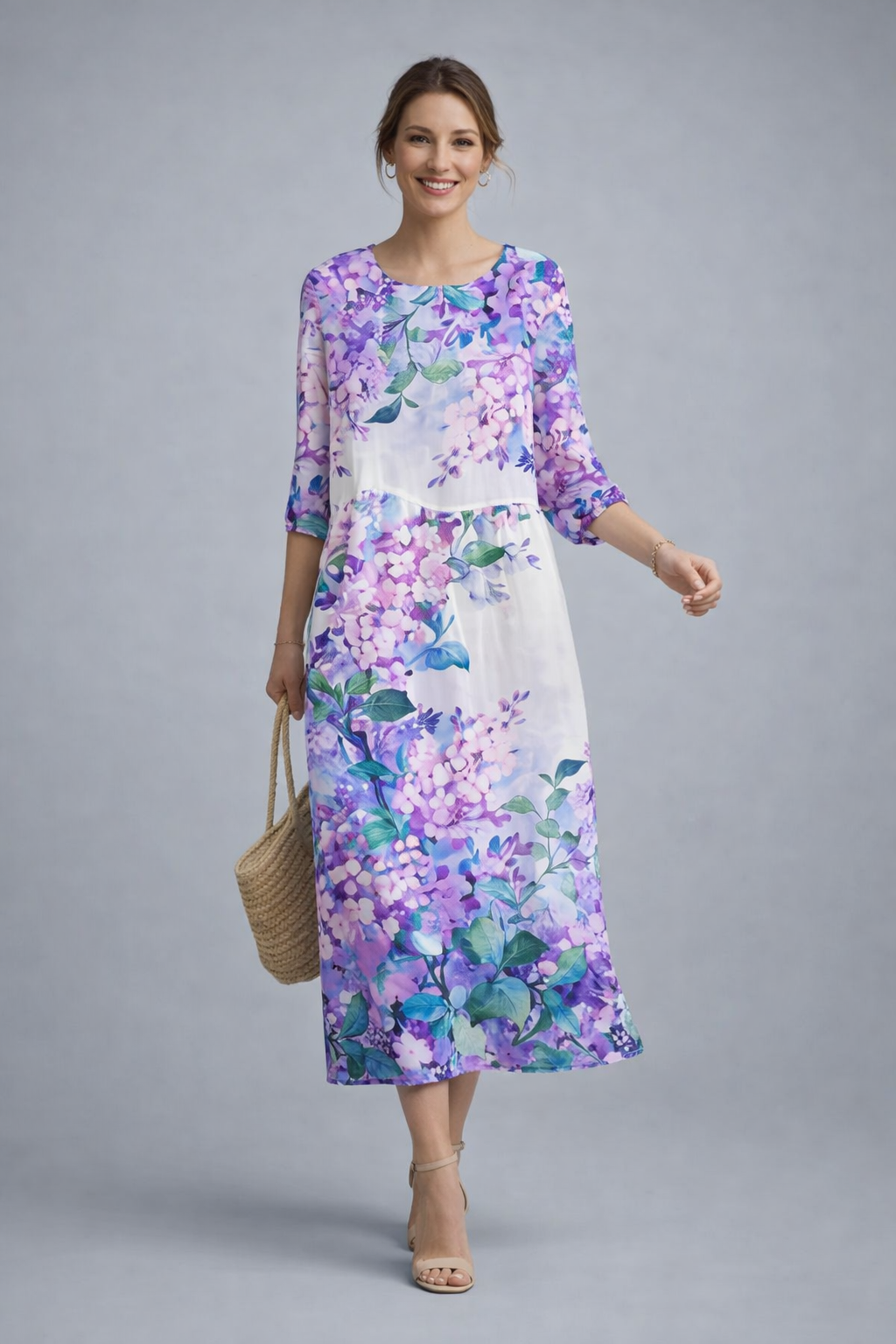 Women's Floral Midi Dress | Lightweight Cotton Summer Dress for Casual and Semi-Formal Wear | Breathable Floral Print Dress 6
