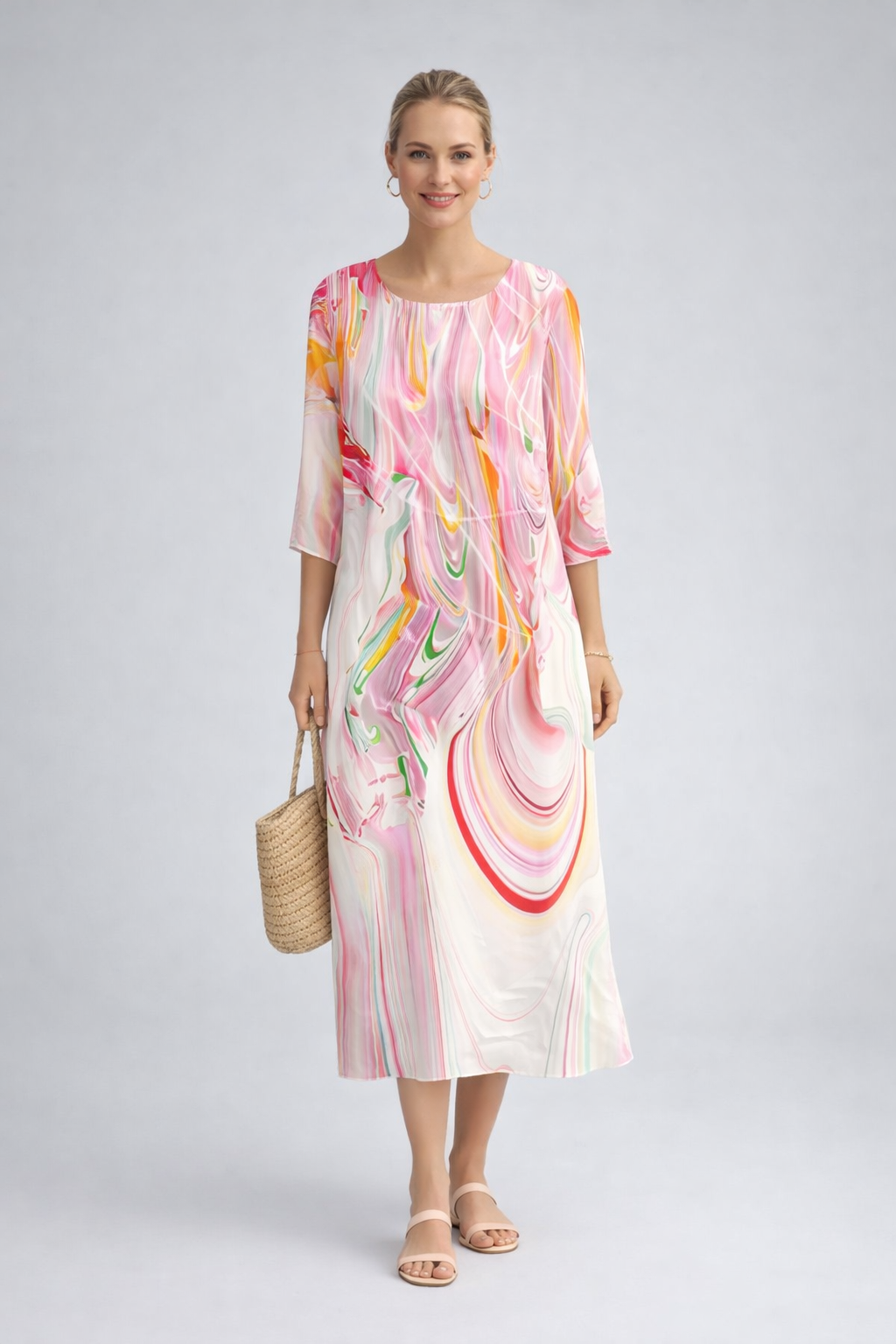 Women's Floral Midi Dress | Lightweight Cotton Summer Dress for Casual and Semi-Formal Wear | Breathable Floral Print Dress 7