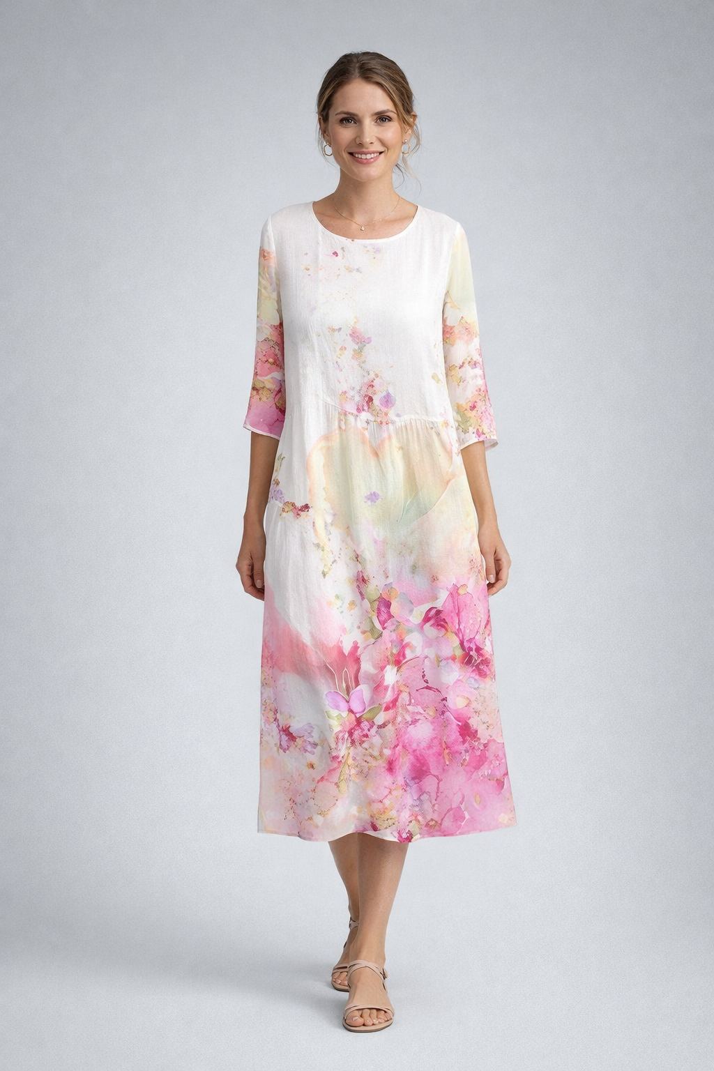 Women's Floral Midi Dress | Lightweight Cotton Summer Dress for Casual and Semi-Formal Wear | Breathable Floral Print Dress 8
