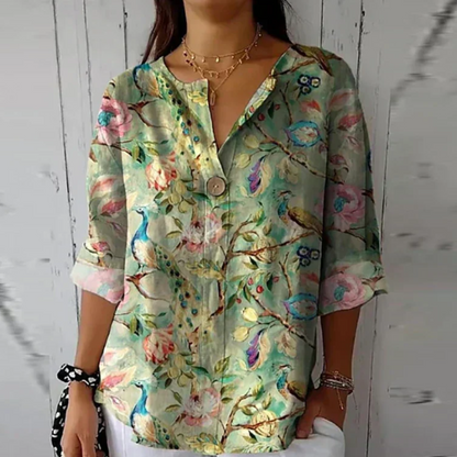 Women's Floral V-Neck Summer Blouse 6
