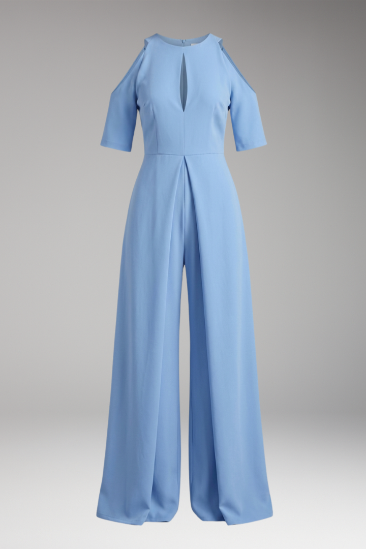 Women's Jumpsuit with Straight Legs and Round Neckline 1