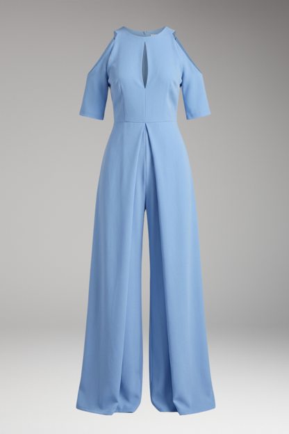 Women's Jumpsuit with Straight Legs and Round Neckline 1