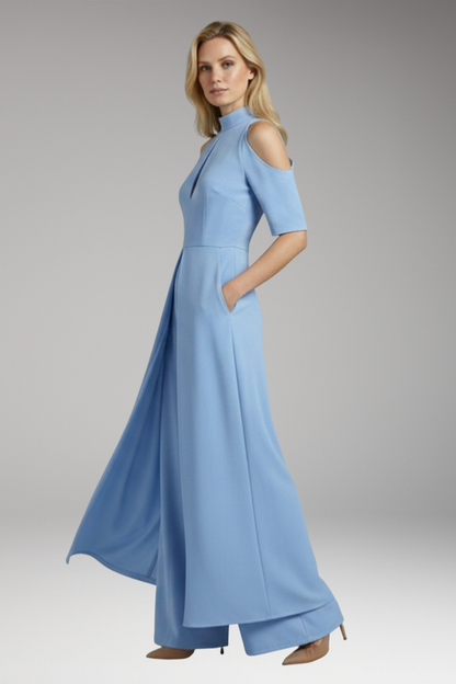 Women's Jumpsuit with Straight Legs and Round Neckline 3