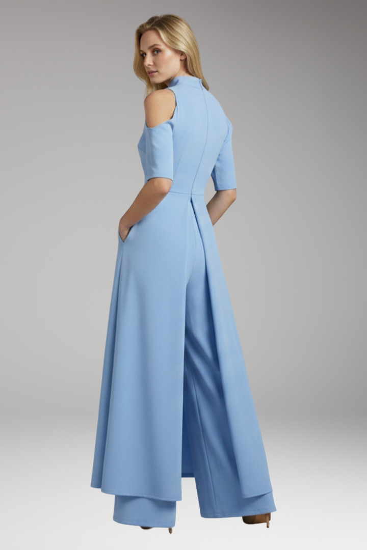 Women's Jumpsuit with Straight Legs and Round Neckline 4