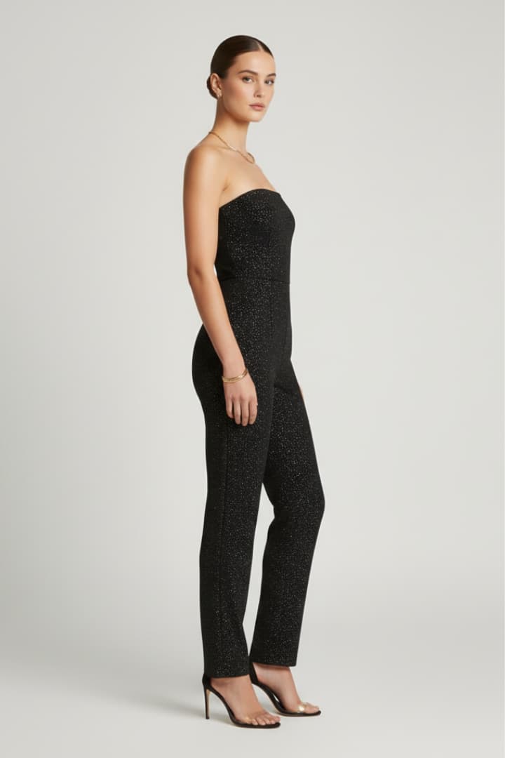 Women’s Jumpsuit with Strapless Neckline and Straight Legs 2