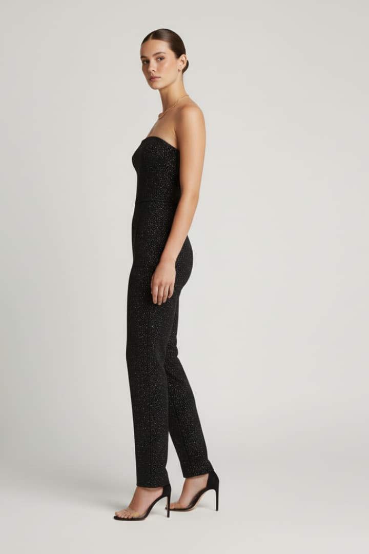 Women’s Jumpsuit with Strapless Neckline and Straight Legs 3