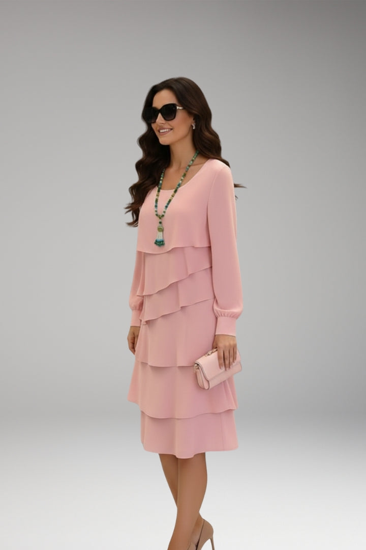 Women's Layered Dress with Long Sleeves and Flattering Fit 3