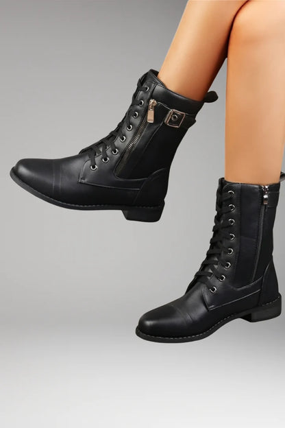 Women's Orthopedic Boots with Side Zippers and Rounded Toes 0