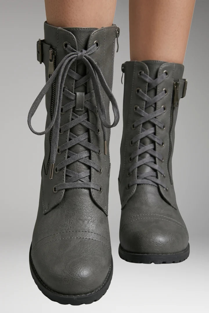 Women's Orthopedic Boots with Side Zippers and Rounded Toes 4