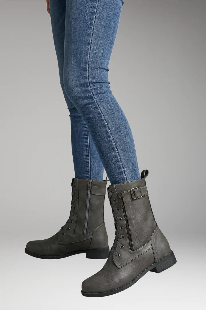 Women's Orthopedic Boots with Side Zippers and Rounded Toes 5