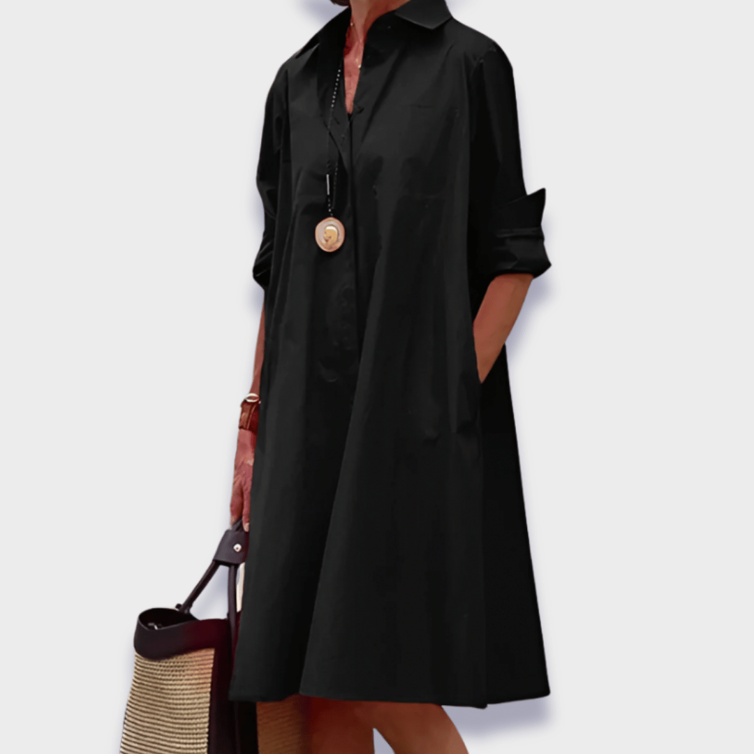 Women’s Polo Dress | Collared Midi Long Sleeve 1