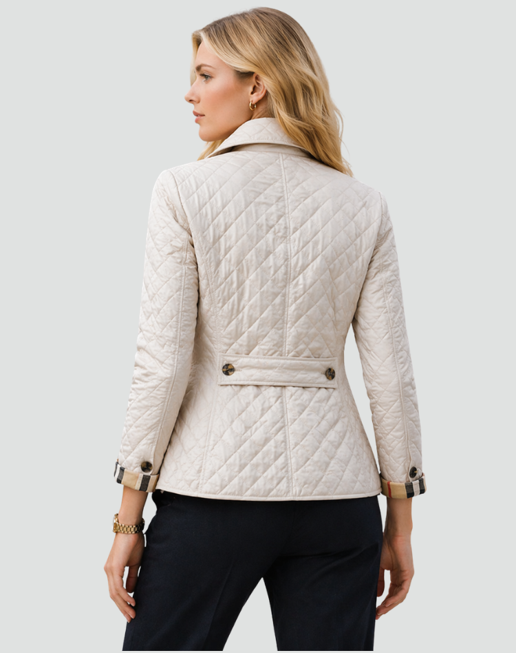 Women’s Quilted Mid-Season Jacket Button Front Lightweight Coat 7