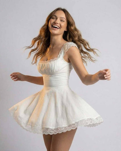 Women's Mini Dress | Slim Fit & Lace Trim