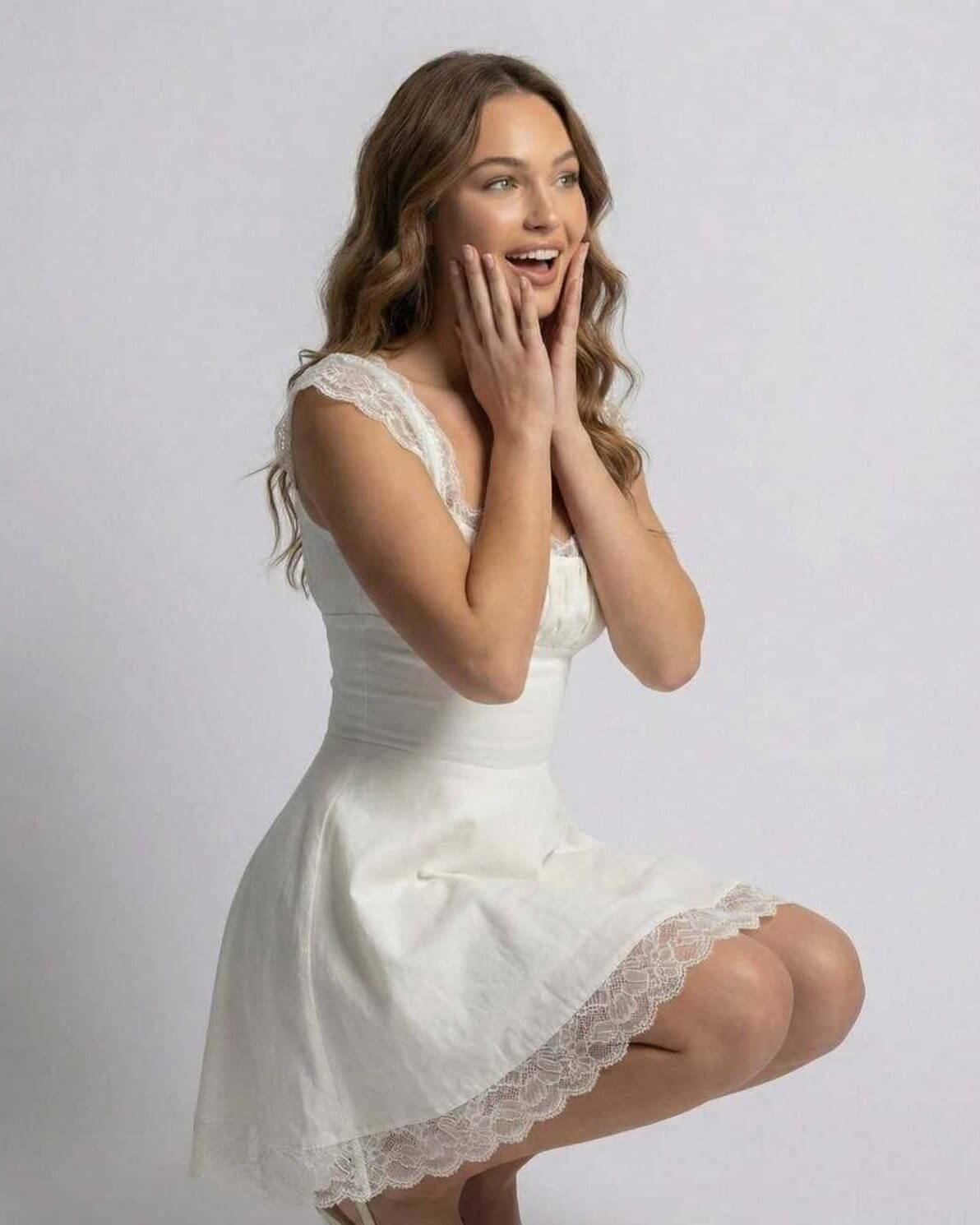 Women's Mini Dress | Slim Fit & Lace Trim