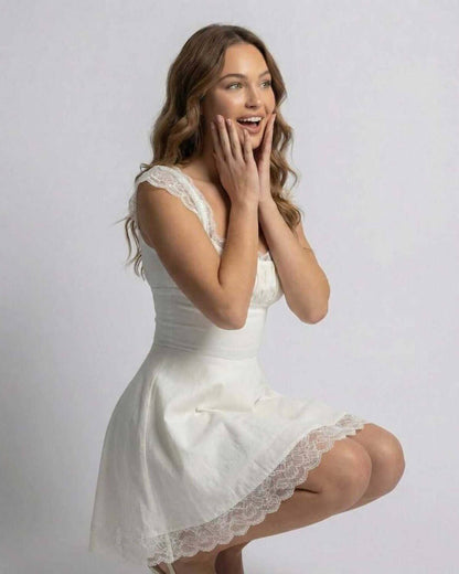 Women's Mini Dress | Slim Fit & Lace Trim